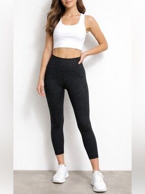 Sweaty Betty Black High-Waist Patterned 7/8 Leggings